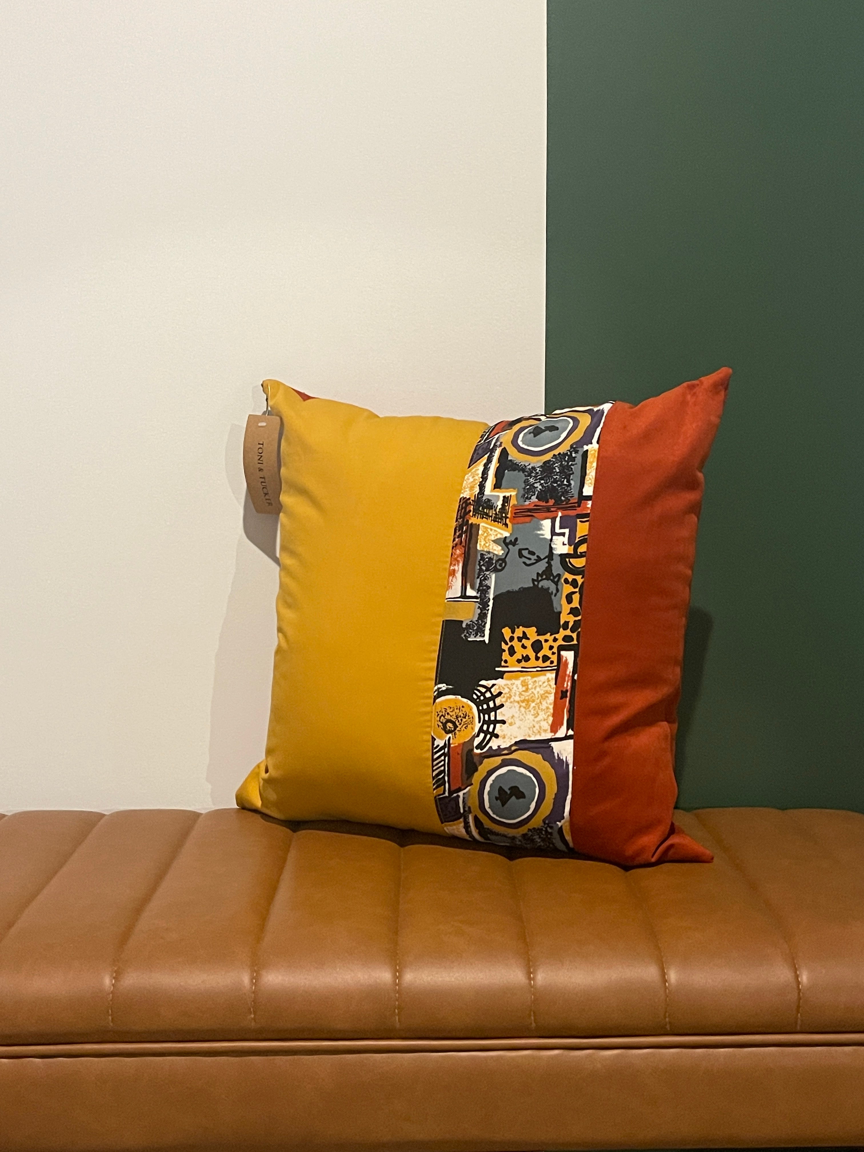 NFLB Home — Panel Pillow No. 01 (Golden Rust Block)