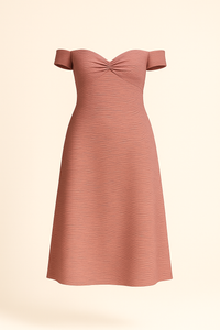 BH Leni dress front view in rose gold