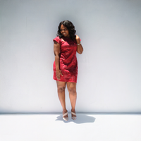BH Veronica Smeared Black Cherry Mini Dress