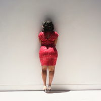 BH Veronica Smeared Black Cherry Mini Dress