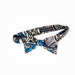 Tucker Double Bowtie- Blue Aztec - Toni & Tucker Co