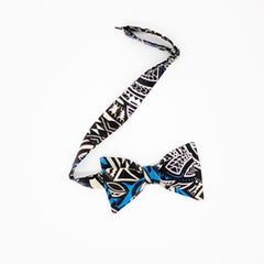 Tucker Double Bowtie- Blue Aztec - Toni & Tucker Co