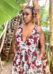 Laci Flare Dress Close Up View - Toni & Tucker Co