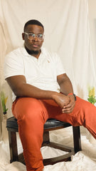 Tucker Athletic Tailored Slim Fit Pant-Rust- Sitting View