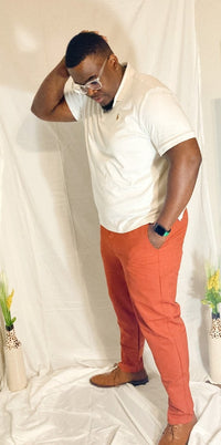 Tucker Athletic Tailored Slim Fit Pant-Rust- Side View 2