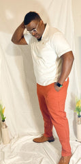 Tucker Athletic Tailored Slim Fit Pant-Rust- Side View 2