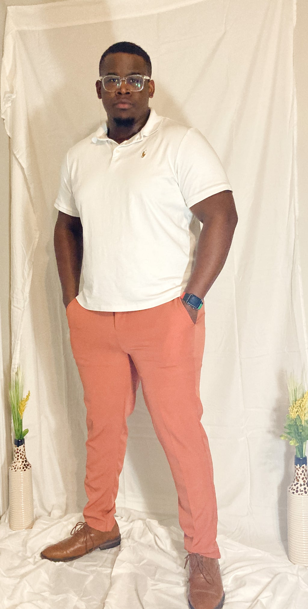 Tucker Athletic Tailored Slim Fit Pant-Salmon