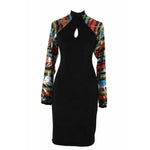 Regine Raglan Dress  w/ Printed Sleeves - Toni & Tucker Co